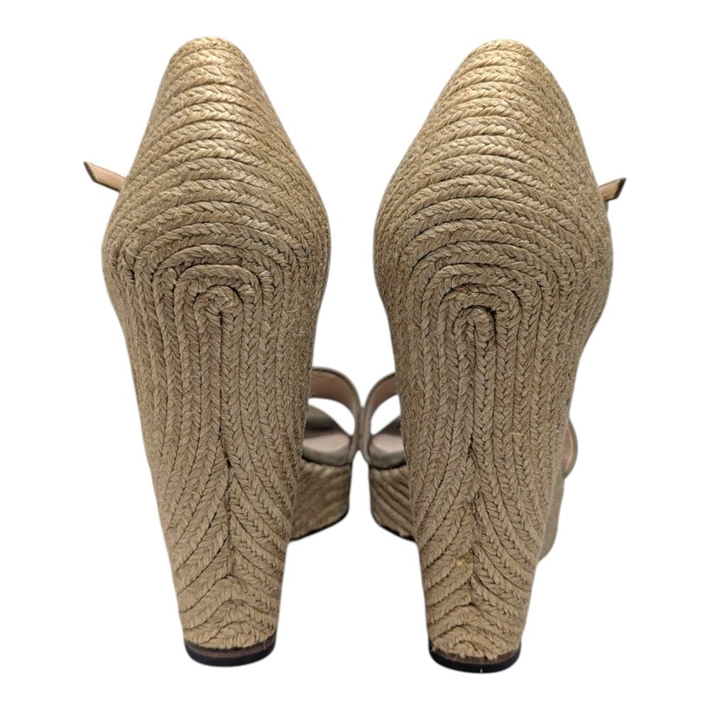 Gucci Horsebit Wedge Espadrille Platform Sandal Neutral Suede Raffia 41 | 10.5 - Picture 6 of 13